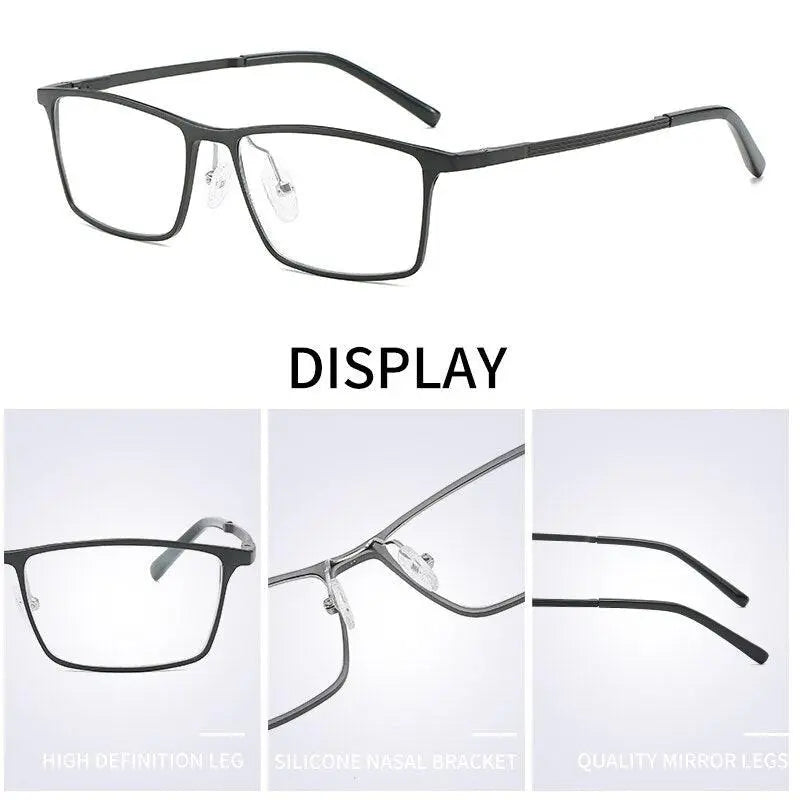 Men's Square Full Rim Alloy Prescription Glasses P6308 — view 4 | Rx Spectacle