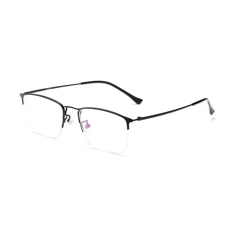 Unisex Semi-Rimless Titanium Prescription Glasses 8017JX — view 3 | Rx Spectacle