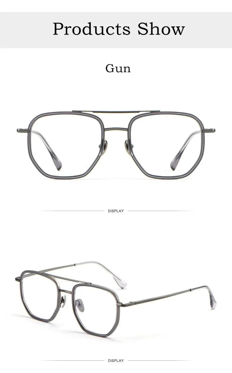 Unisex Full Rim Titanium Double Bridge Prescription Glasses L1361 — view 11 | Rx Spectacle