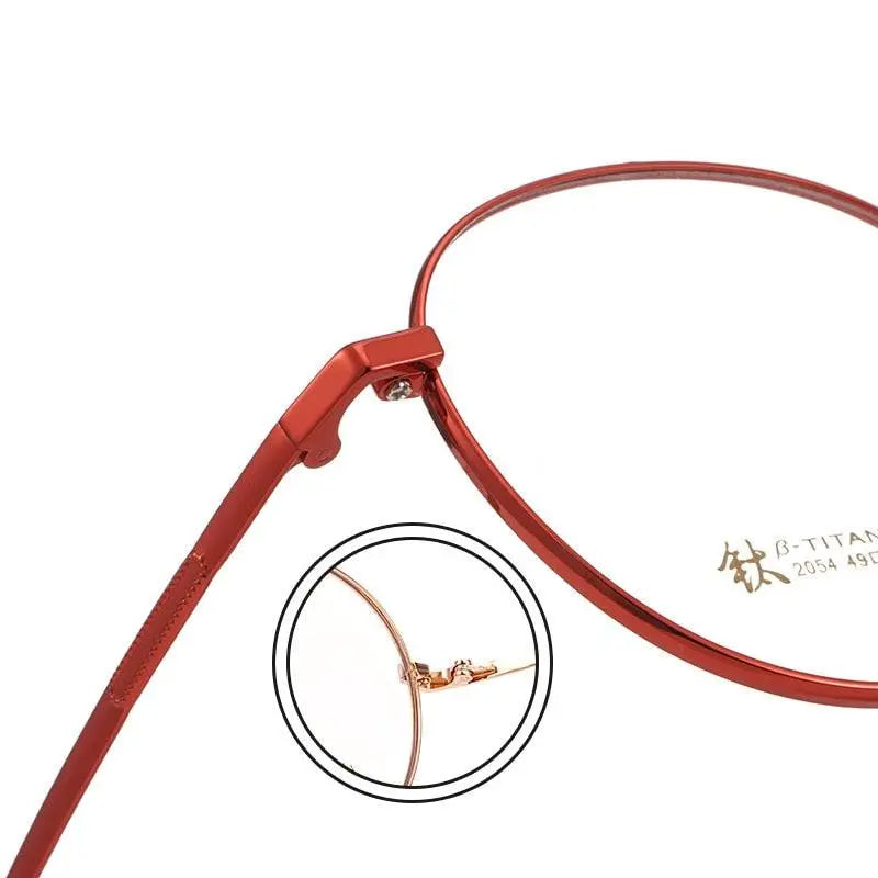 Women's Round Full Rim Titanium Prescription Glasses 2054 — view 4 | Rx Spectacle