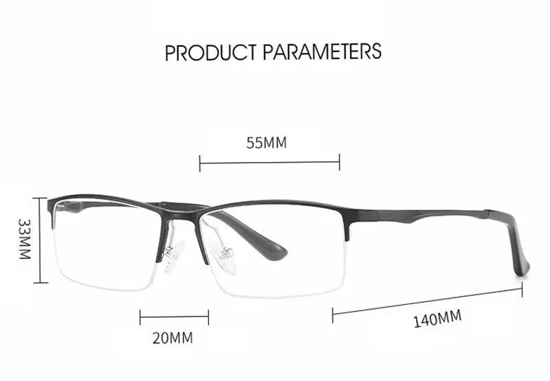 Unisex Rectangular Semi-Rimless Alloy Prescription Glasses 6263 — view 11 | Rx Spectacle