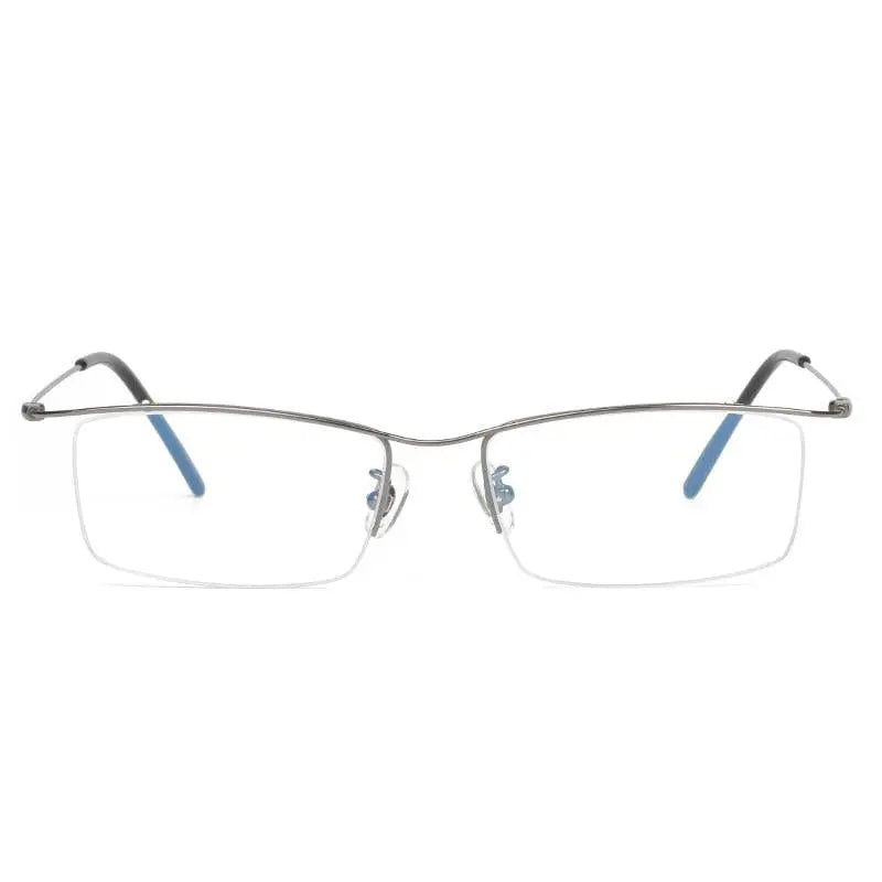 Men's Browline Half Rim Titanium Prescription Glasses Ej1010 — view 10 | Rx Spectacle