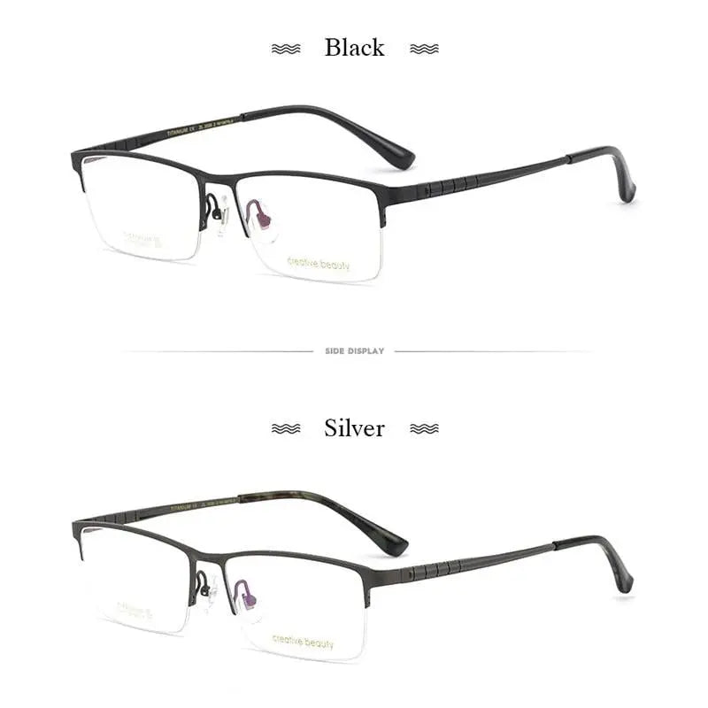 Men's Semi-Rimless Titanium Prescription Glasses Ht1099 — view 5 | Rx Spectacle