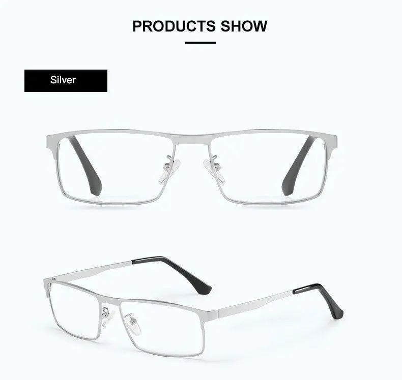 Unisex Square Full Rim Alloy Reading Glasses 9013 — view 11 | Rx Spectacle