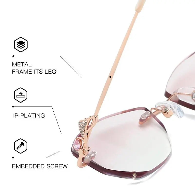 Women's Rimless Alloy Prescription Glasses 52052 — view 5 | Rx Spectacle