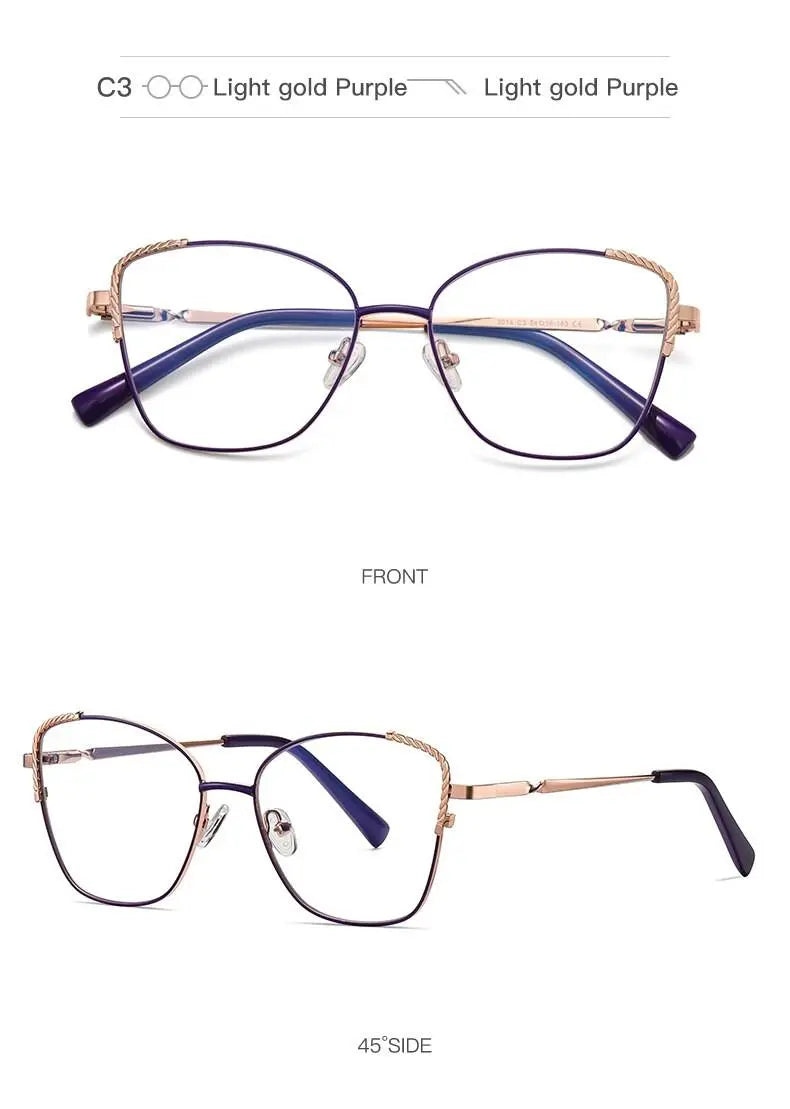 Women's Polygon Full Rim Alloy Prescription Glasses 3014 — view 20 | Rx Spectacle