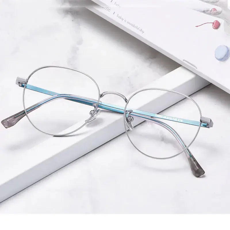 Women's Polygon Full Rim Titanium Prescription Glasses 73927 — view 2 | Rx Spectacle