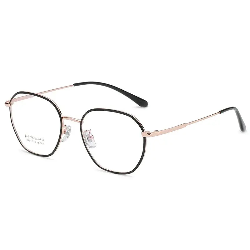 Unisex Polygon Full Rim Titanium Prescription Glasses 2237 — view 11 | Rx Spectacle