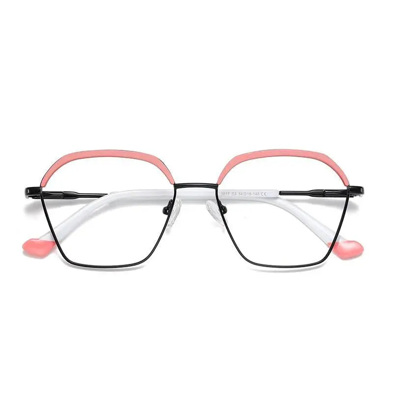 Women's Square Full Rim Alloy Prescription Glasses 3017 — view 10 | Rx Spectacle