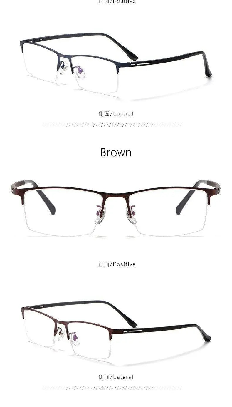 Unisex Semi-Rimless Titanium Prescription Glasses P9916 — view 14 | Rx Spectacle