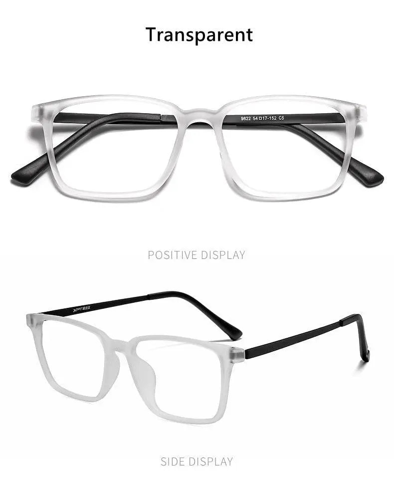 Men's Square Full Rim Titanium Prescription Glasses 9822 — view 17 | Rx Spectacle