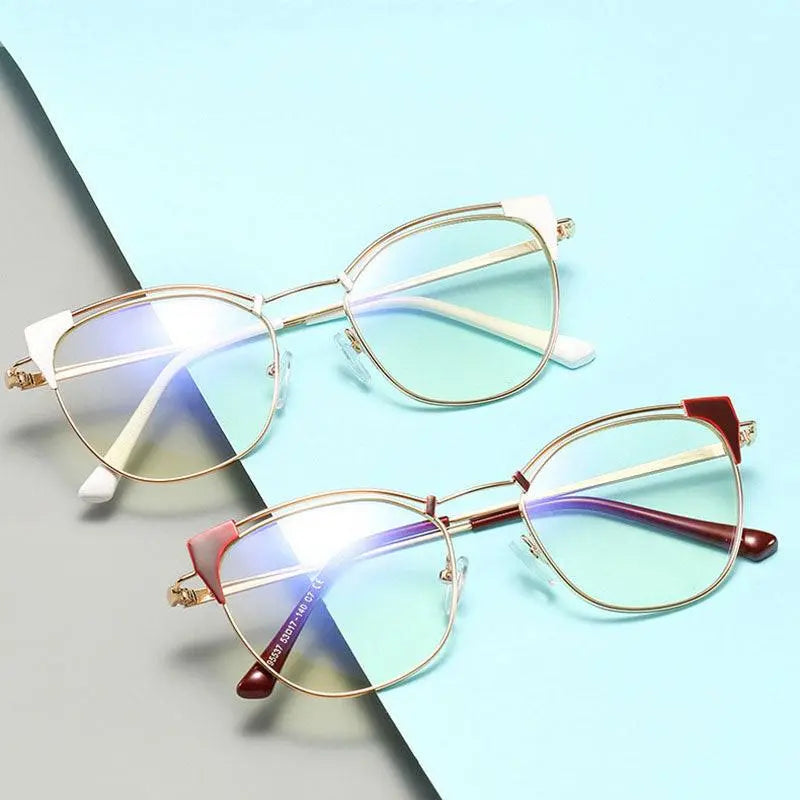 Unisex Cat Eye Full Rim Alloy Prescription Glasses L95537 — view 2 | Rx Spectacle
