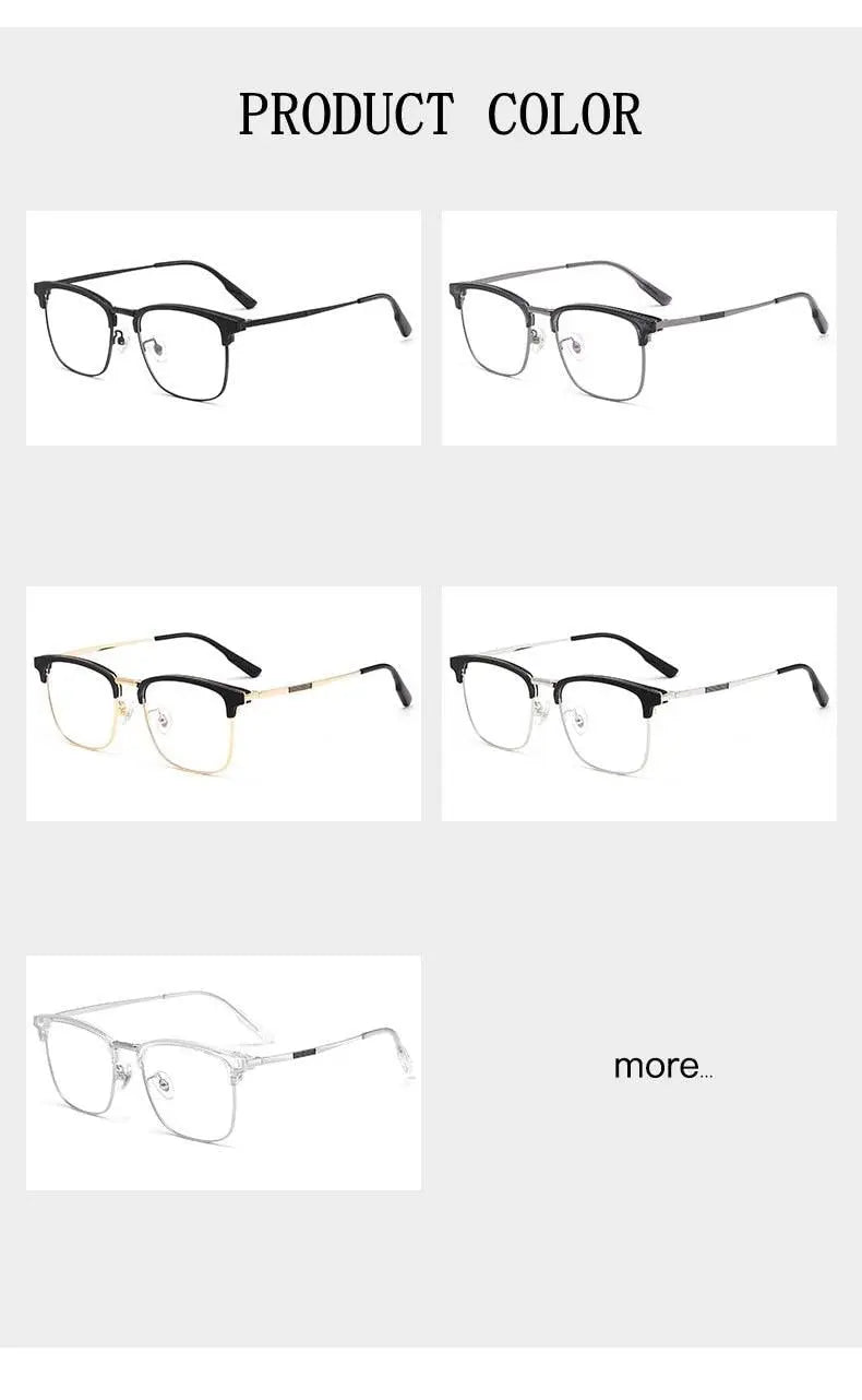 Men's Square Full Rim Titanium Prescription Glasses 2312YJ — view 11 | Rx Spectacle