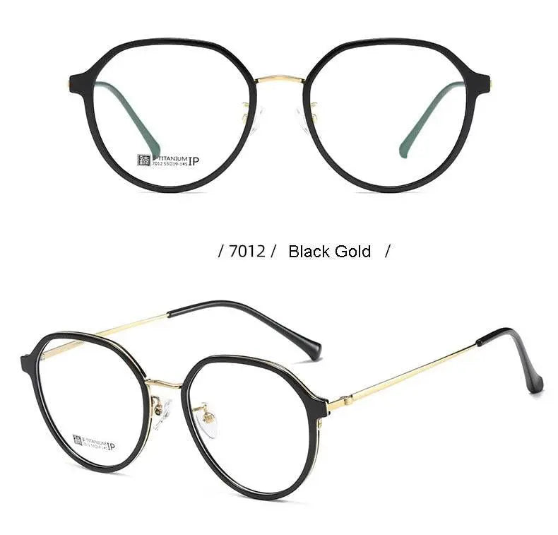 Unisex Round Full Rim Titanium Prescription Glasses 7012 — view 13 | Rx Spectacle