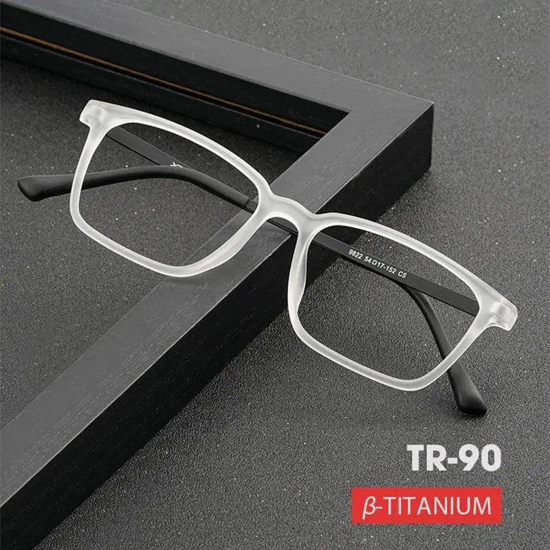 Unisex Square Full Rim Titanium Prescription Glasses — view 2 | Rx Spectacle