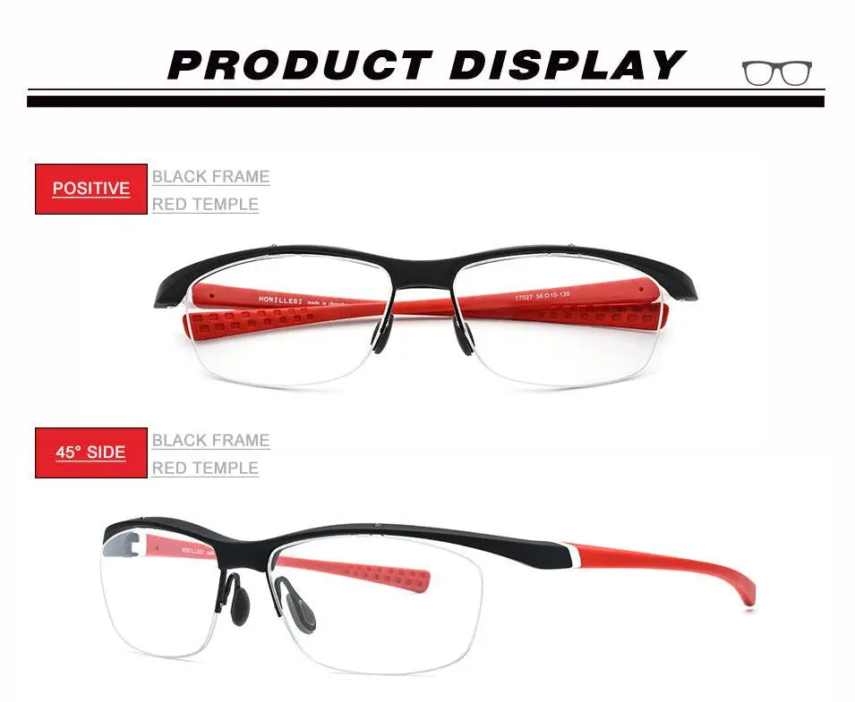 Men's Rectangular Semi-Rimless TR90 Sports Glasses 7027 — view 16 | Rx Spectacle