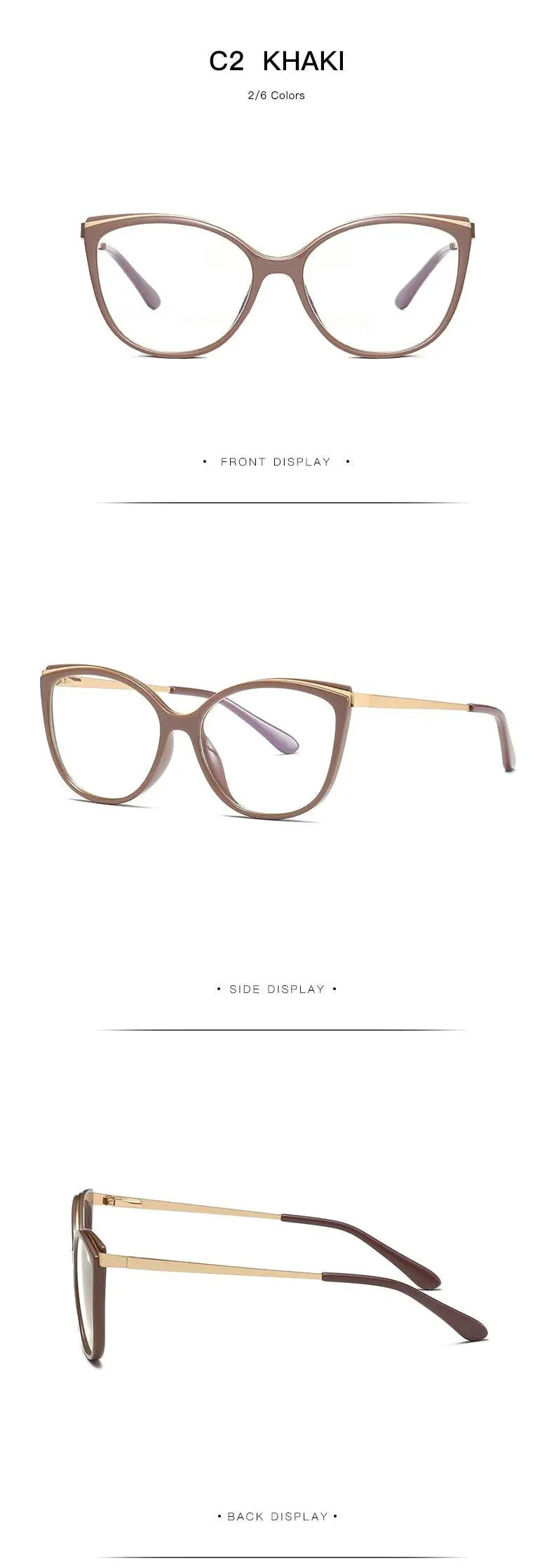 Women's Cat Eye Full Rim Acetate Prescription Glasses 2052 — view 19 | Rx Spectacle