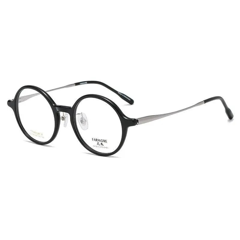 Unisex Round Full Rim Titanium Prescription Glasses S3108 — view 15 | Rx Spectacle