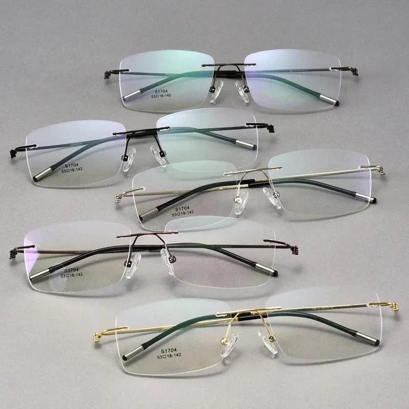 Men's Rimless Alloy Screwless Prescription Glasses S1704 — view 7 | Rx Spectacle