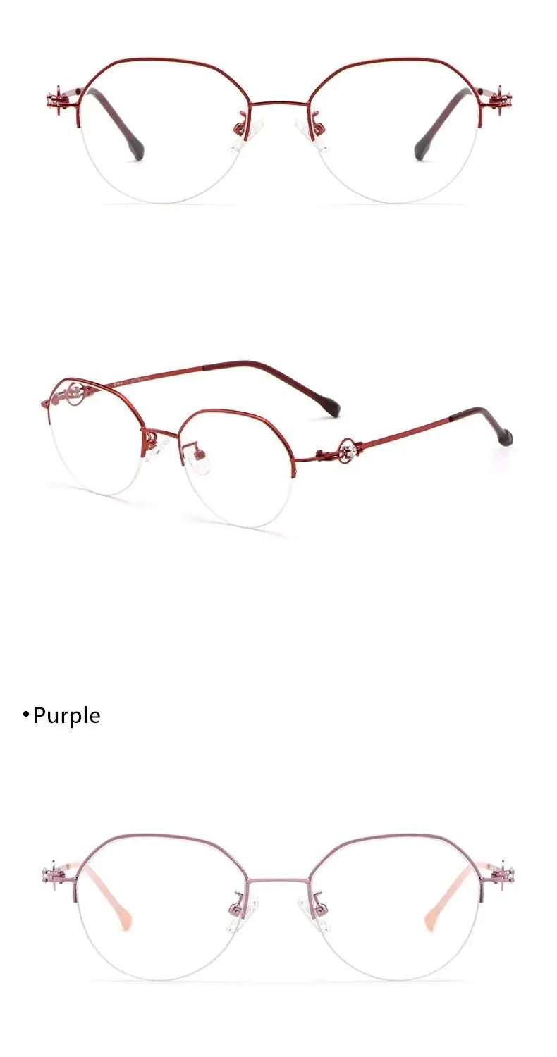 Unisex Semi-Rimless Alloy Prescription Glasses 8001Z — view 13 | Rx Spectacle