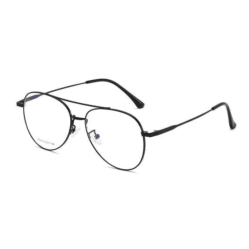 Unisex Round Full Rim Alloy Double Bridge Prescription Glasses 90272 — view 3 | Rx Spectacle