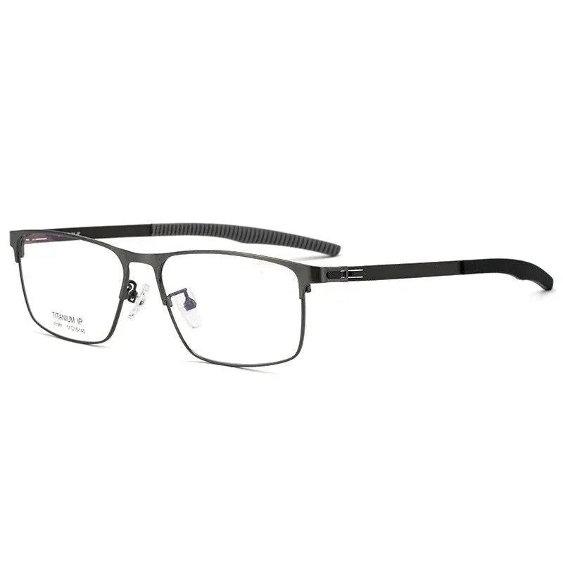 Men's Square Full Rim Titanium Prescription Glasses F1981 — view 8 | Rx Spectacle