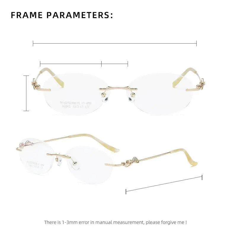 Women's Rimless Alloy Prescription Glasses 52052 — view 3 | Rx Spectacle