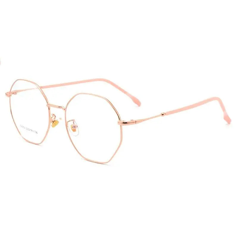 Unisex Polygon Full Rim Alloy Prescription Glasses D879 — view 11 | Rx Spectacle