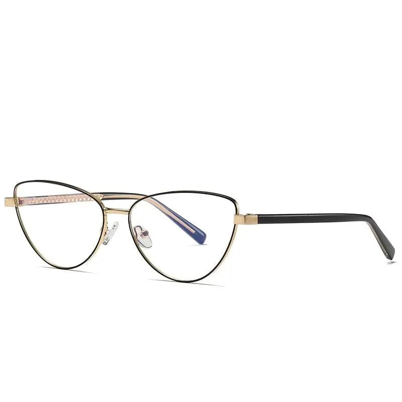 Women's Cat Eye Full Rim Alloy Prescription Glasses 3006 — view 4 | Rx Spectacle