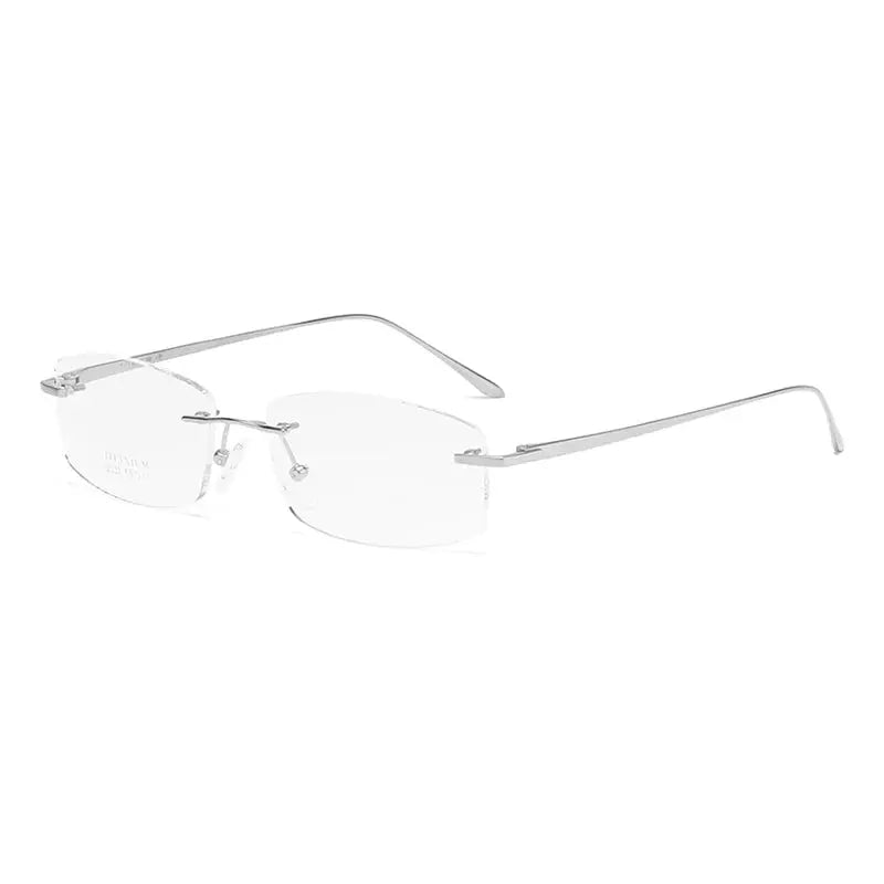 Women's Oval Rimless Titanium Prescription Glasses 9037 — view 4 | Rx Spectacle