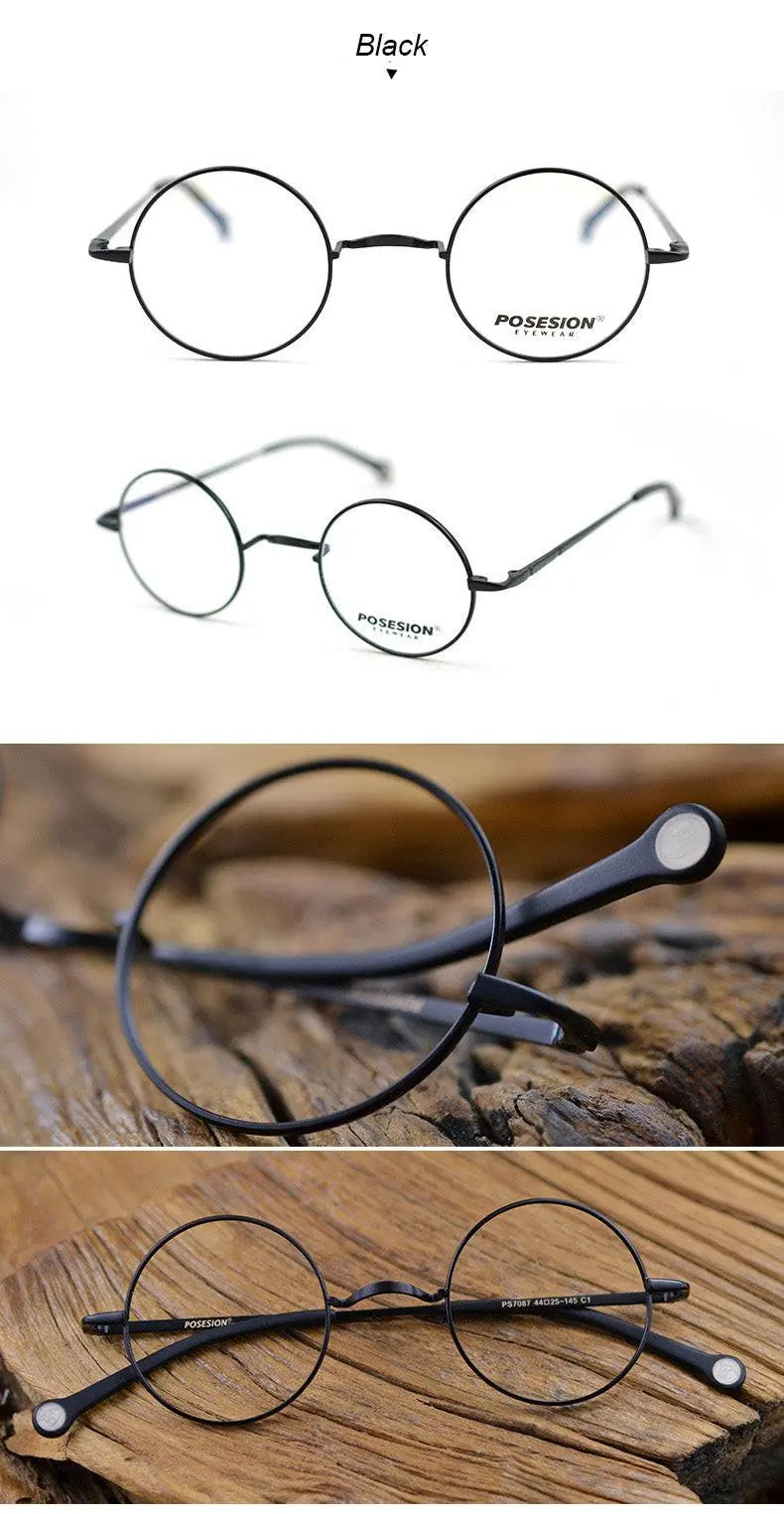 Unisex Round Full Rim Alloy Prescription Glasses Ps7087 — view 12 | Rx Spectacle
