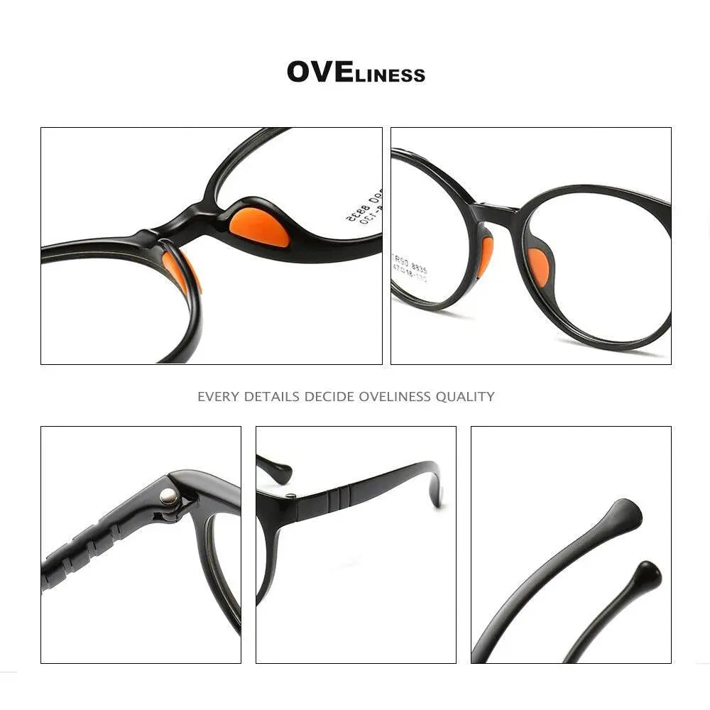 Unisex Round Full Rim Titanium Prescription Glasses 8835 — view 10 | Rx Spectacle
