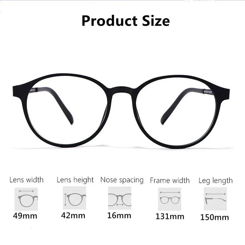 Unisex Round Full Rim Titanium Prescription Glasses 8868T — view 4 | Rx Spectacle