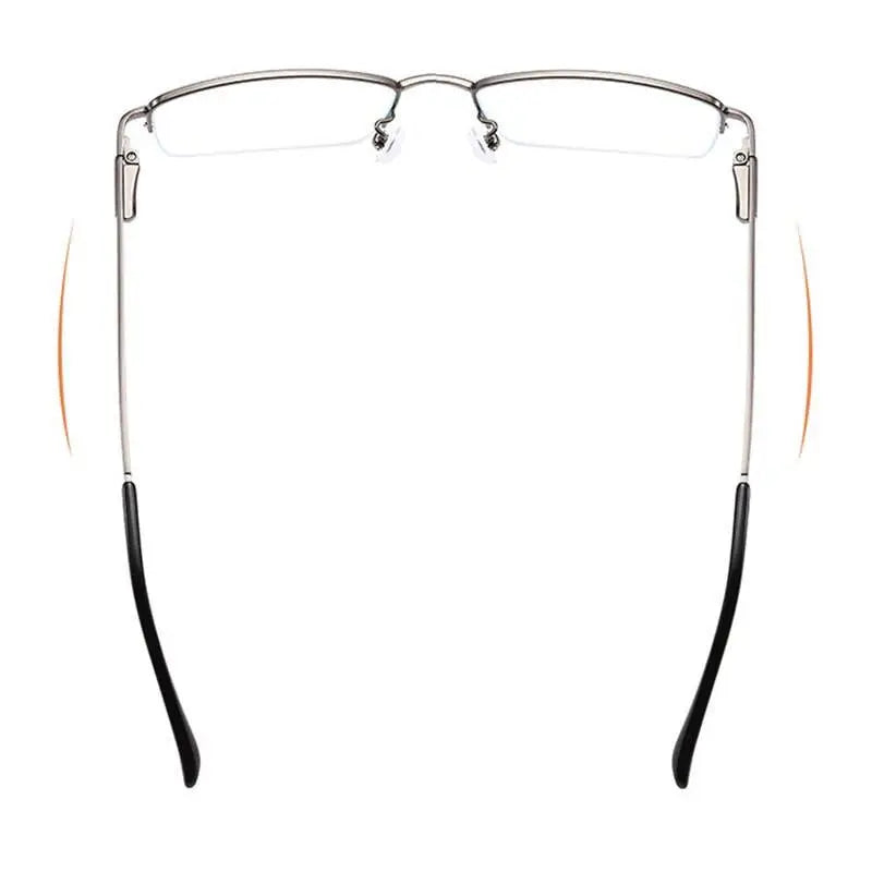 Unisex Rectangular Semi-Rimless Alloy Prescription Glasses — view 6 | Rx Spectacle