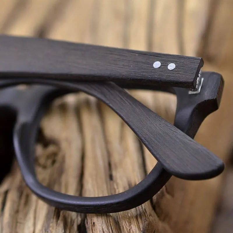 Men's Round Full Rim Wood Prescription Glasses Ps6099 — view 6 | Rx Spectacle