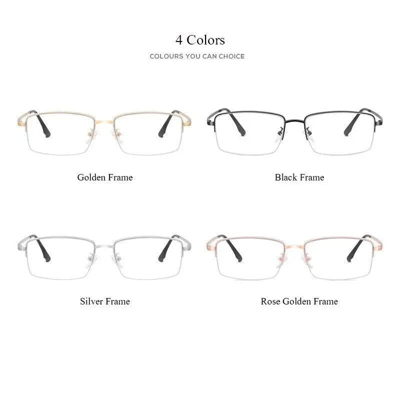Unisex Rectangular Full Rim Alloy Prescription Glasses 2332 — view 7 | Rx Spectacle