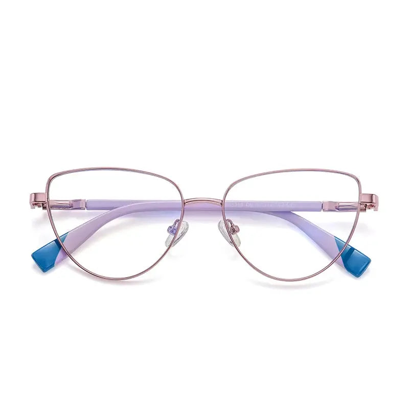 Women's Cat Eye Full Rim Alloy Prescription Glasses 89301 — view 3 | Rx Spectacle