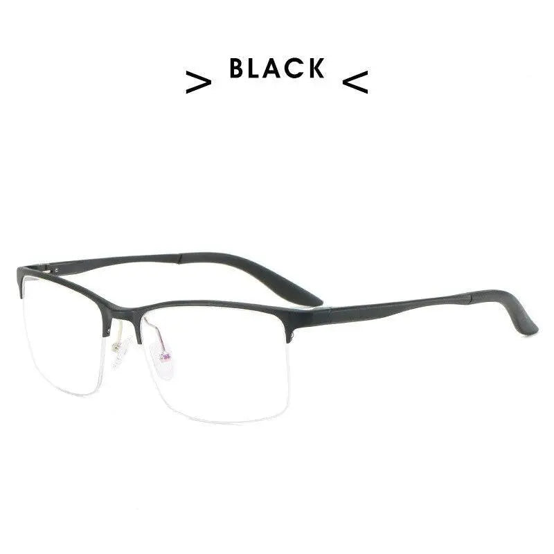 Men's Square Semi-Rimless Titanium Prescription Glasses P6325 — view 7 | Rx Spectacle