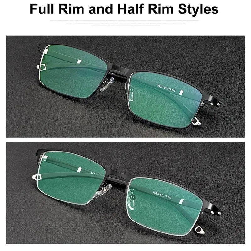 Unisex Full Rim Alloy Prescription Glasses P9211 — view 8 | Rx Spectacle