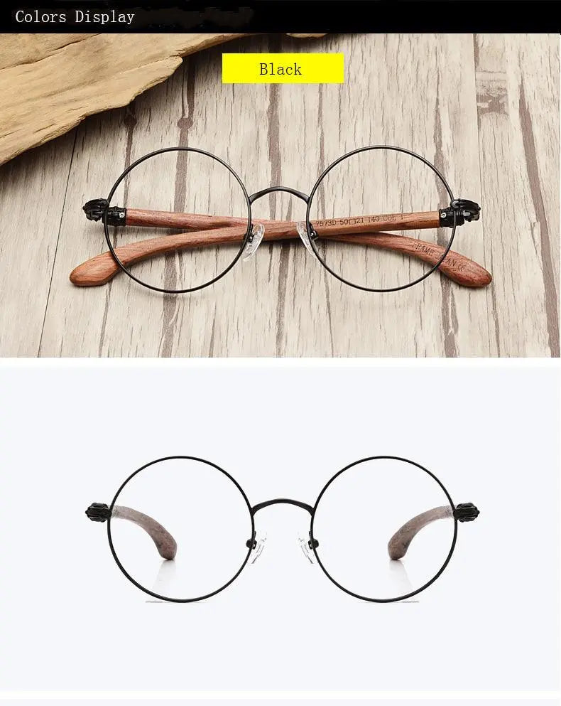 Unisex Round Full Rim Titanium Prescription Glasses 7573 — view 12 | Rx Spectacle