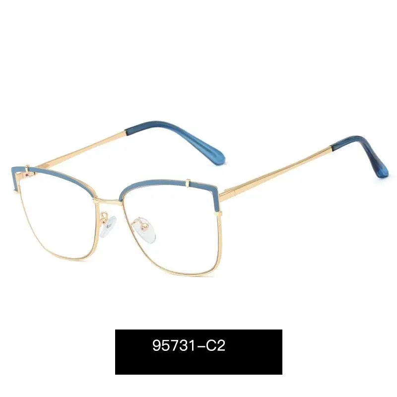 Women's Cat Eye Full Rim Alloy Prescription Glasses 95731 — view 9 | Rx Spectacle