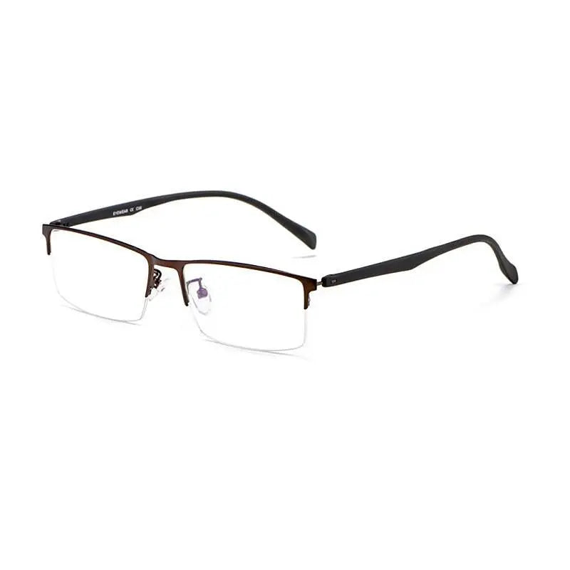 Men's Semi-Rimless Alloy Prescription Glasses 89032 — view 7 | Rx Spectacle