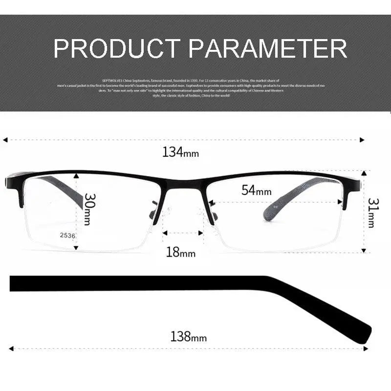 Men's Semi-Rimless TR90 Prescription Glasses — view 5 | Rx Spectacle