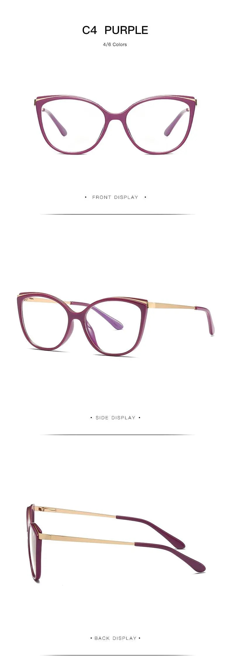 Women's Cat Eye Full Rim Acetate Prescription Glasses 2052 — view 21 | Rx Spectacle
