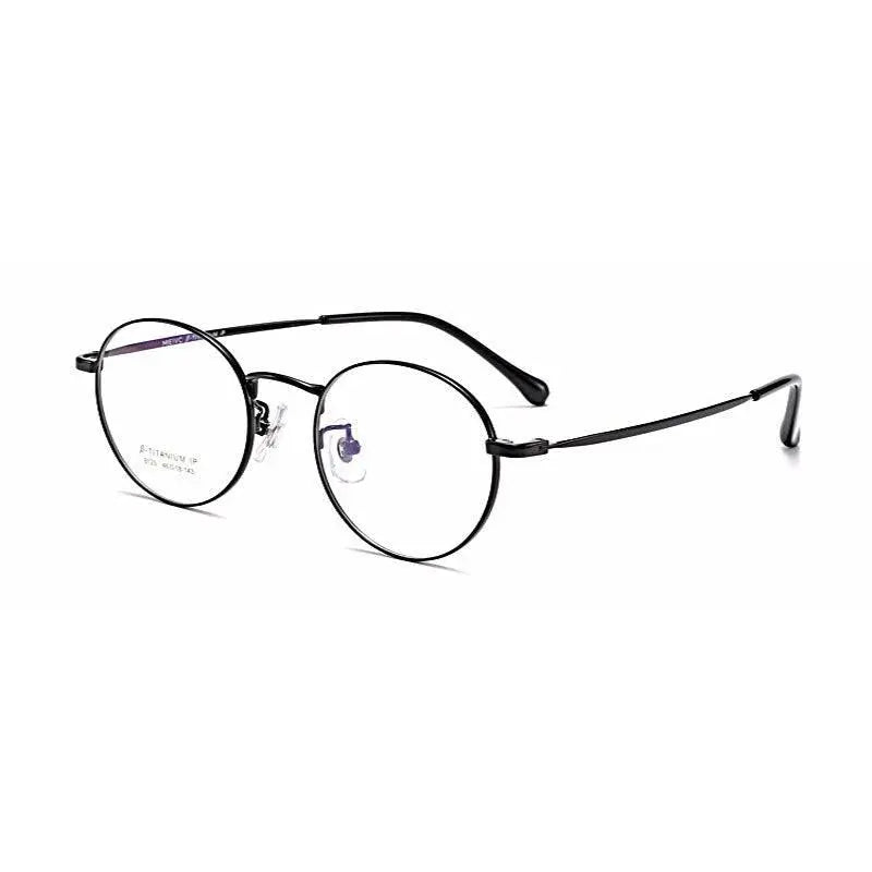 Unisex Round Full Rim Titanium Prescription Glasses 8123 — view 6 | Rx Spectacle