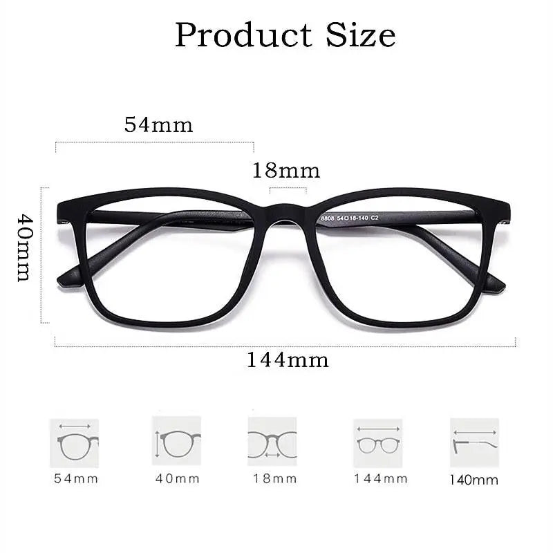 Men's Square Full Rim Titanium Prescription Glasses Y8808 — view 9 | Rx Spectacle