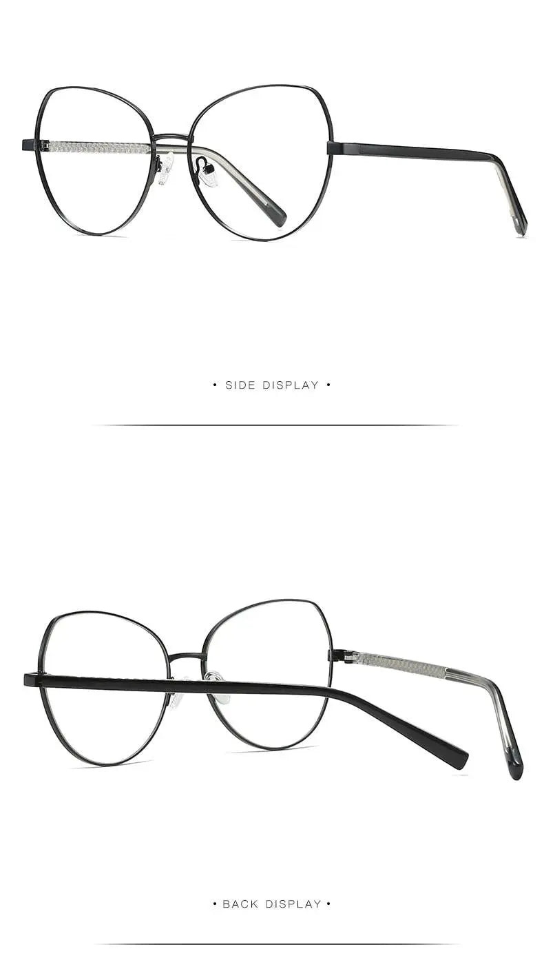 Women's Cat Eye Full Rim Alloy Prescription Glasses 3001 — view 18 | Rx Spectacle