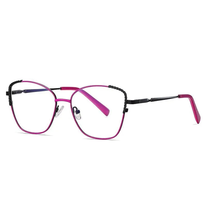 Women's Polygon Full Rim Alloy Prescription Glasses 3014 — view 4 | Rx Spectacle