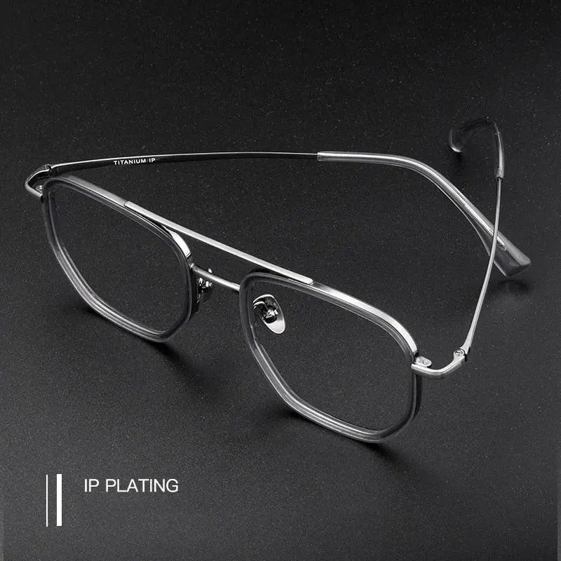 Unisex Full Rim Titanium Double Bridge Prescription Glasses L1361 — view 2 | Rx Spectacle