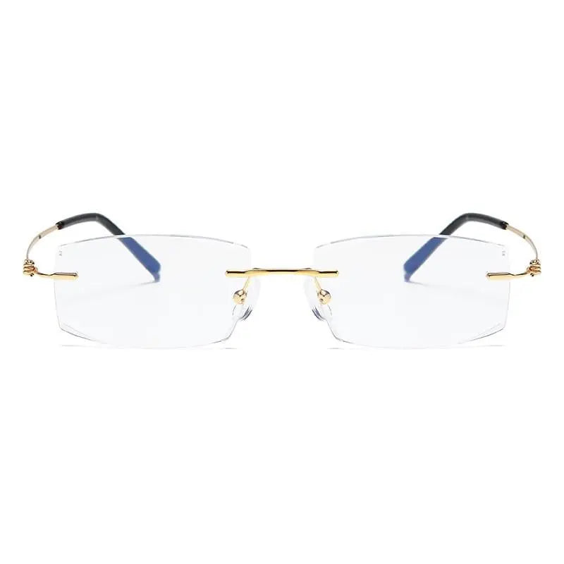 Unisex Square Rimless Titanium Reading Glasses 8581 — view 5 | Rx Spectacle